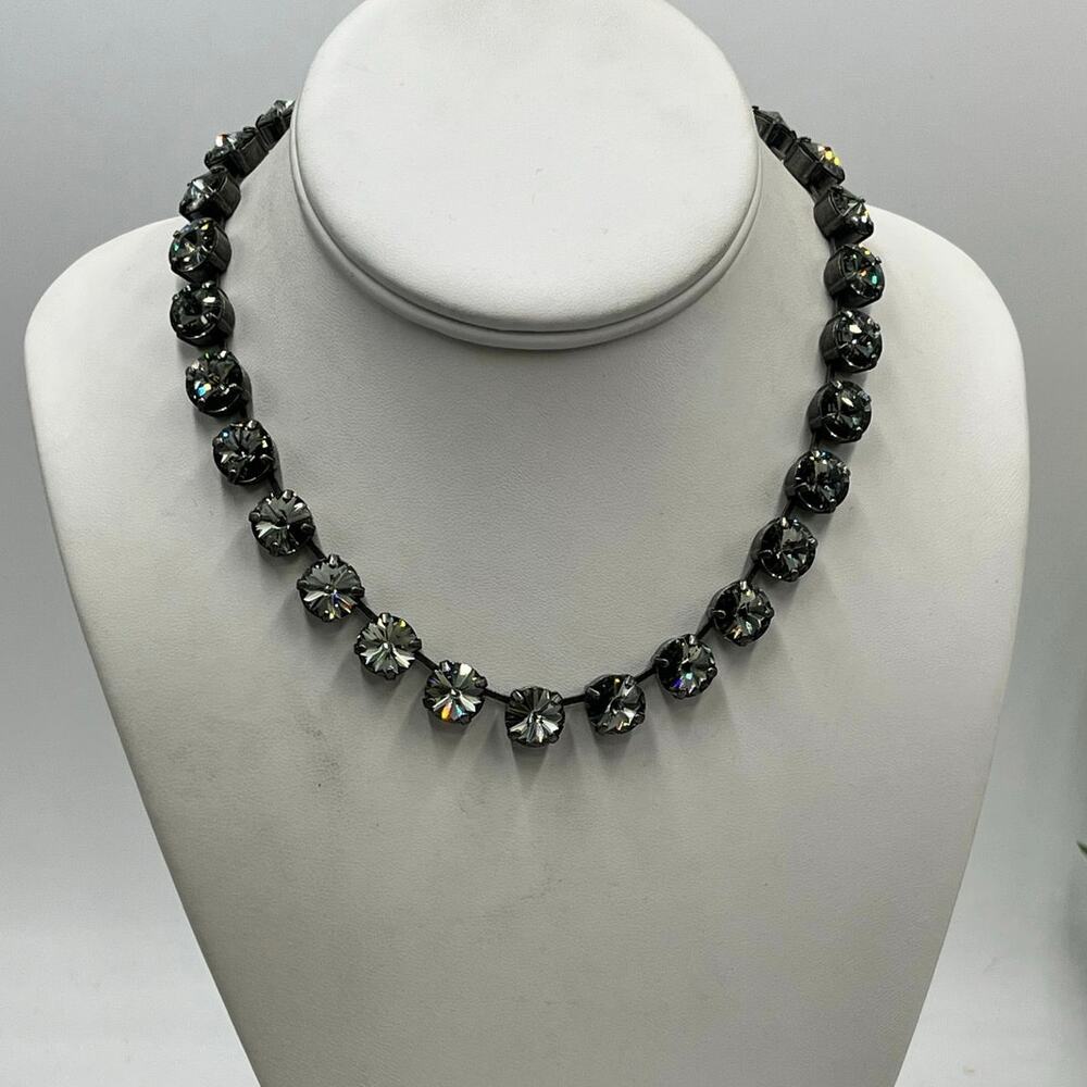 Sabika Heritage Manhattan Charcoal Austria Crystal Antiqued Choker Necklace